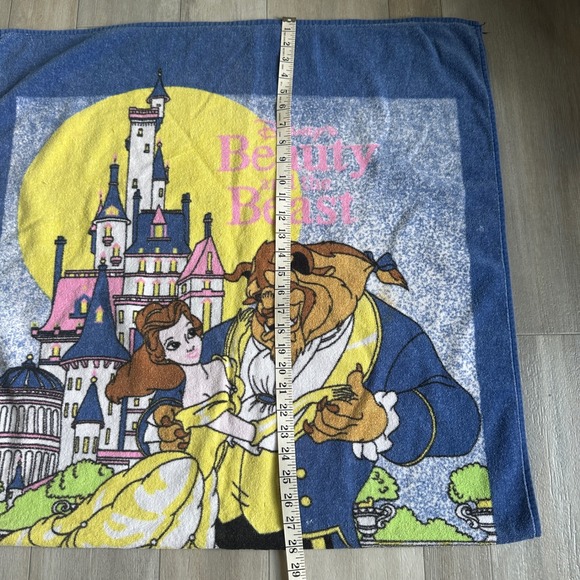 Vintage Disney Beauty and The Beast Towel Beach 90s Roses - Picture 6 of 13